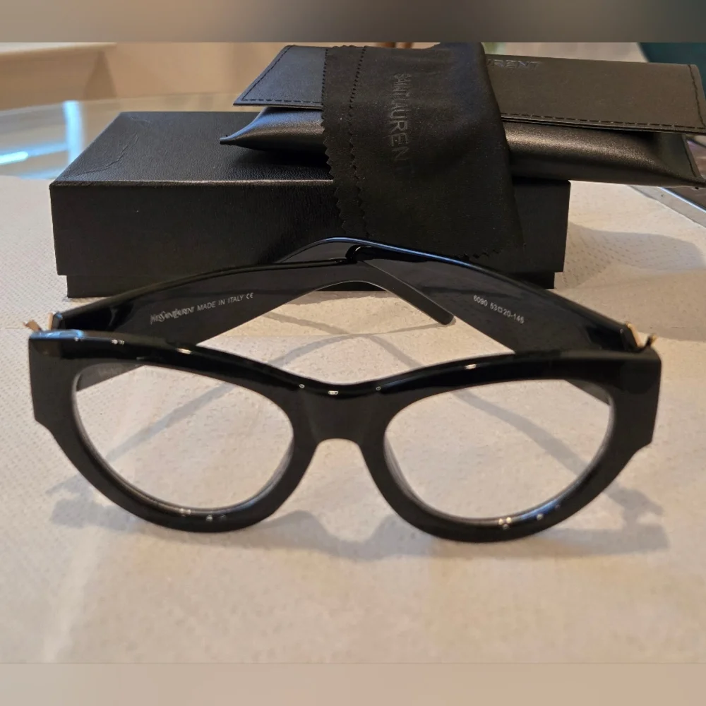 YSL Saint Laurent Eyewear Womens Cat Eye RX Glasses Full Inclusion 53:20:145MM